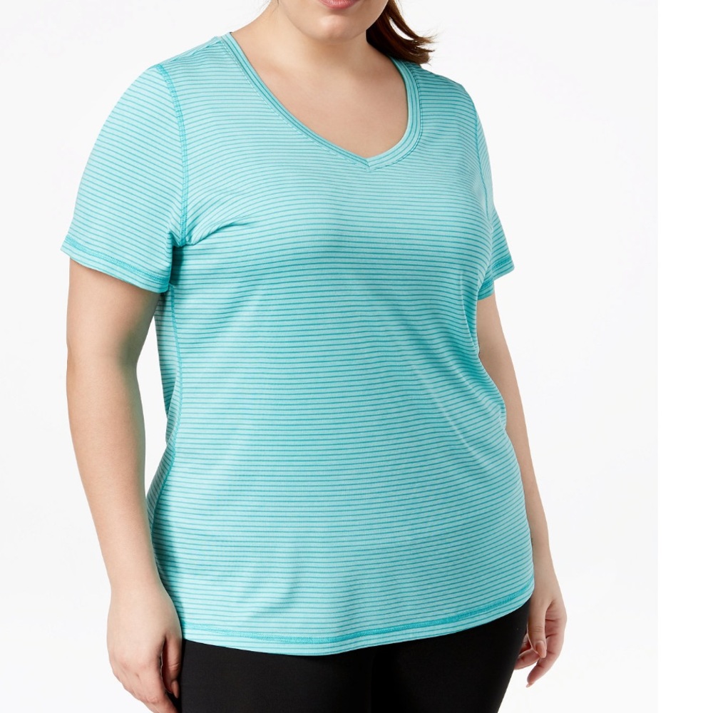 Ideology woman Plus Size Striped T Shirt Turquoise